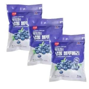 이츠웰 맛있는 냉동 블루베리 1kg 3개