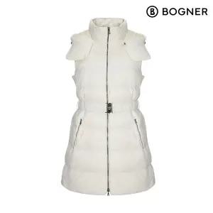 [보그너] 여성 구스 다운 롱패딩 후드 베스트 O_WHITE