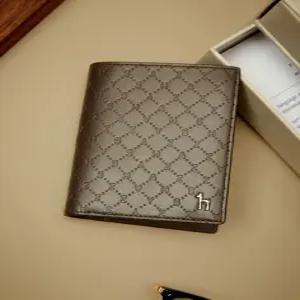 헤지스 액세서리 남성 25SS [스테디셀러] 브라운 이니셜로고 소가죽 중지갑 WUWA5E305W3