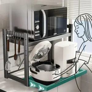 밥솥레일 선반 주방 레인지대 그레이 정리대 부엌 다이