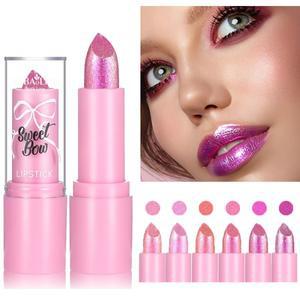 보우 글리터 립스틱 브라이트 로즈 핑크 다이아몬드 미러 진주 빛 샤인 방수 오래 지속되는 글로시 립 색조