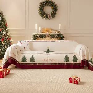 크리스마스 소파커버 홈 장식 커버 감성 침실 격자 덮개