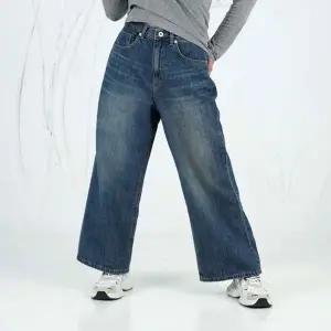 벅시루 노바디진 기모 데일리 봄가을 중청 워싱 뒷밴딩 여성 와이드 청바지 510