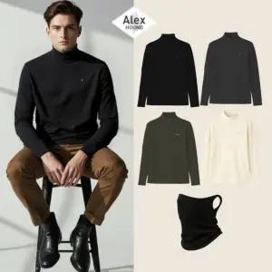 [Alex Hound]알렉스하운드 25FW 양면기모티셔츠 4종 + 넥워머 1종, 남성