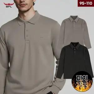 BFL 남성 겨울 피치기모 긴팔 카라티셔츠 웜업티 폴로티 데일리 근무티 골프