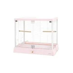 파노라마 유리 새장 스테인리스 앵무새 핑크색 털날림 고급 방지 새집 가정용 대형