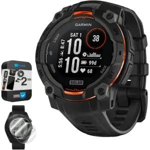 Garmin 가민 인스팅트 3-45mm 야외 GPS 스마트워치 솔라 블랙 밴드 010-02934-00 번들 2년 CPS 강화 보호