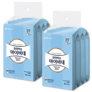 크리넥스 마이비데 화장실용 물티슈 휴대용 10매 4입 x2개