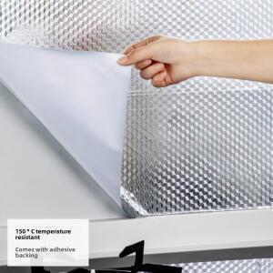 주방 오일 방지 스티커 내열성 자체 접착 벽지 캐비닛 Ba splash 보호를위한 방수 알루미늄 호일