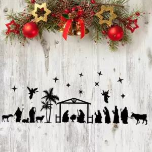 크리스마스 데코 스티커 말구유 성탄절 성탄구유 창문 유리창 유리 장식 교회 성당 시트지