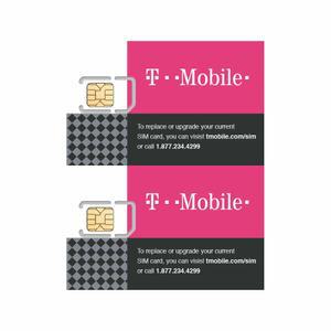 (2팩) 정품 공식 T-Mobile SIM 카드 마이크로/나노/표준 GSM 4G/3G/2G LTE 선불/후불 스타터 키트 비활성화 대화 텍스트 데이터 및 핫스팟