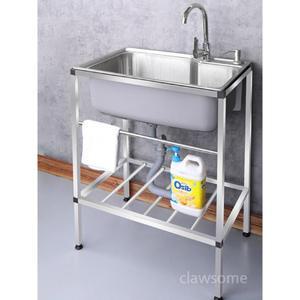 간이 개수대 소형 미니 현장 스텐 38x33cm 싱크볼 없음) 1구 201 사각볼