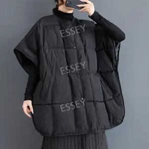 여성 빅사이즈 겨울 패딩 반팔잠바 점퍼 판쵸스타일 망또식 캠핑 아웃도어 야외용