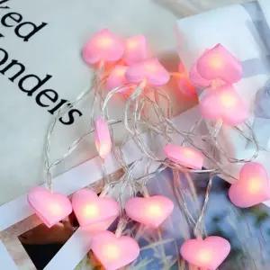 장식 LED 하트조명 40구 6M 트리소품 데코 건전지전구