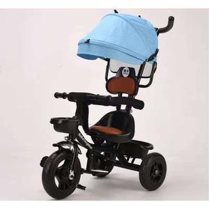 유아용 세발자전거 캐노피 차양 포함 아기 자전거 보조 손잡이형 접이식