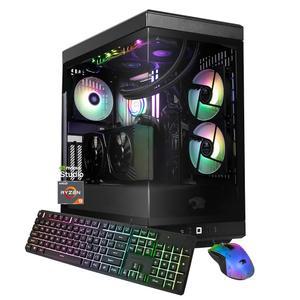 iBUYPOWER Y40 PRO 블랙 게이밍 PC 데스크탑 컴퓨터 AMD Ryzen 9 7900X CPU, NVIDIA GeForce RTX 5070Ti 16GB GPU, 32GB DDR5 RGB 5200MHz RAM, 2TB NVMe SSD, Windows 11 홈, 키보드, 마우스 - Y40BA9N57T01