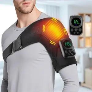어깨 발열기 무선 온열 찜질기 전기 마사지 보호대 진동마사지
