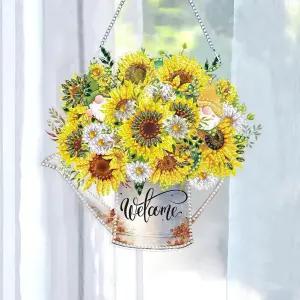 해바라기 웰컴 물조리개 보석십자수 (특수보석+샤이닝)