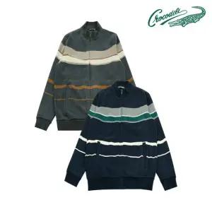 [크로커다일] 벨로아 융본딩 기모 니트 집업 CDAAAKW4381