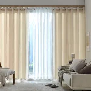 [모던하우스] 3도씨 선셋 플란넬일체형 아일렛형 긴창문커튼 140x240 아이보리 2p