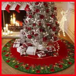 크리스마스 트리 러그 바닥 매트 카페트 소형 미니 원형