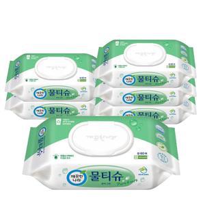 깨끗한나라 퓨어물티슈 (구.허브샤워) 캡 60매 6입