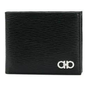 페라가모 해머드 가죽 메탈 로고 반지갑 66A063/0685956 NERO