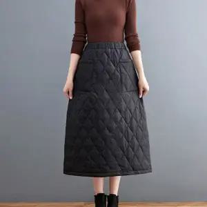 하의 여성 퀼팅 스커트 에이라인 보온 방한 여성 겨울 스커트 치마 패딩