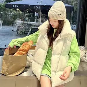 베이직 여성 패딩 조끼 루즈핏 여자 패딩 조끼 오버핏 데일리