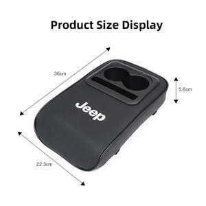 자동차 팔걸이 쿠션 2개의 컵 홀더  PU 가죽 패드 베개 커버 높이 지프 레니게이드 컴패스 그랜드용