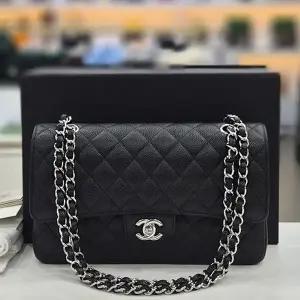 [대구백화점] [샤넬]클래식 캐비어 미듐 은장 블랙(숄더백 내장칩 A01112)