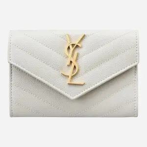 5F 414404 BOW01 9207 모노그램 플랩 카드 지갑 골드 블랑크 빈티지