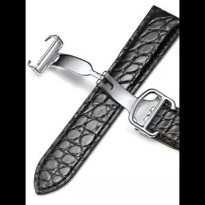 까르띠에 탱크 솔로 시리즈 정품 가죽 스트랩 부드러운 방수 통기성 악어 가죽 시계 밴드 16 17 18 20 22 2