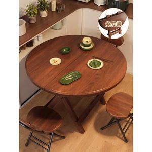 나무 원형 테이블 노트북용 라이트월넛 업소용 원목식탁 가정용 빈티지 스타일 둥근