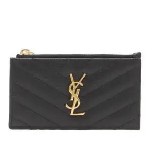 골드 로고 가죽 슬림 카드지갑 607915 BOW011000