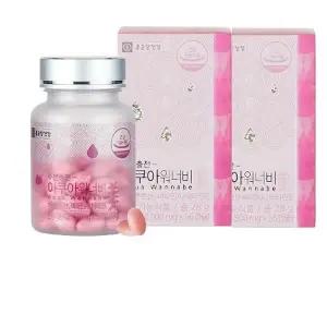 [종근당건강] 종근당건강 수분충전 아쿠아워너비 500mg*56캡슐 1+1 총2통 히알루론산 비타민A E
