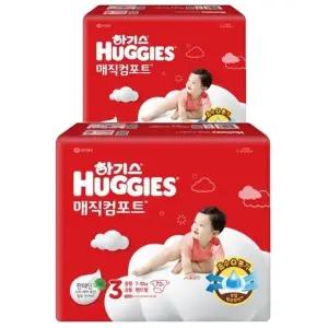 [하기스] 하기스 New 매직컴포트 밴드형 기저귀 3단계 남녀공용 중형 72Px2팩