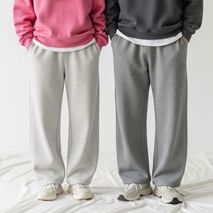 남녀 특양면 세미 와이드 스웨트팬츠 남자 여성 일자 트레이닝 바지 회색 츄리닝 운동복 홈웨어 기모 셋업