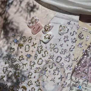 [하프클럽/]네일아트 화려하고 유니크한 엔틱 메탈 네일스티커