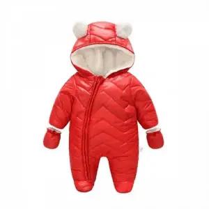 (선택 66)레드 심플 단색 후드 유아 패딩 우주복66-80 320154