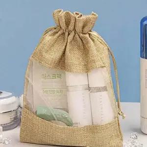 리어 정리백 여행용 파우치 화장품 세면도구 린넨 L