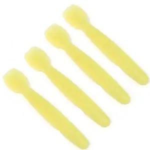 도블레 실리콘 이유식 유아 수저 스푼 4P 세트 옐로우