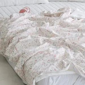 수채화 스타일 냉감 침구 핑크 150 x 200 여름 이불