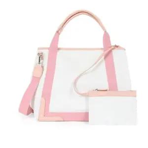 [라일리] Rly 빅 토트백 파우치 투톤 크로스 가방 아이보리블랙