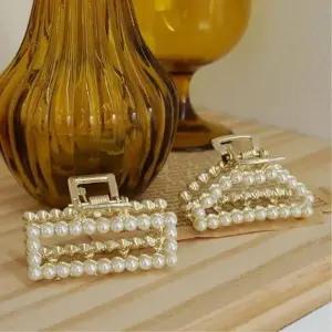 [마이모노샵] 올림머리 진주 골드 헤어 집게핀 찝게삔 일자핀