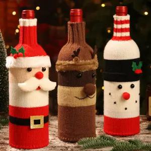크리스마스 와인 커버 와인병 파우치 2개1세트 산타 루돌프 눈사람 인테리어 소품 홈데코 샴페인 병 주머니