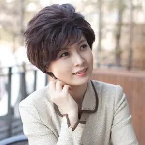 여자단발머리펌 숏커트 단발파마 중년 엄마 가발 여성 통가발 미라클 아이롱펌