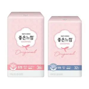 좋은느낌 오리지널 울트라슬림, 중형, 36매, 1개 + 대형, 32매, 1개