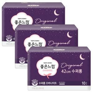 좋은느낌 날개형, 수퍼롱, 10매, 3개