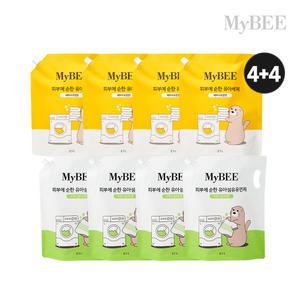 초핫딜 마이비 유아세제2.1L 4팩(코튼)+유아유연제2.1L 4팩(올리브)